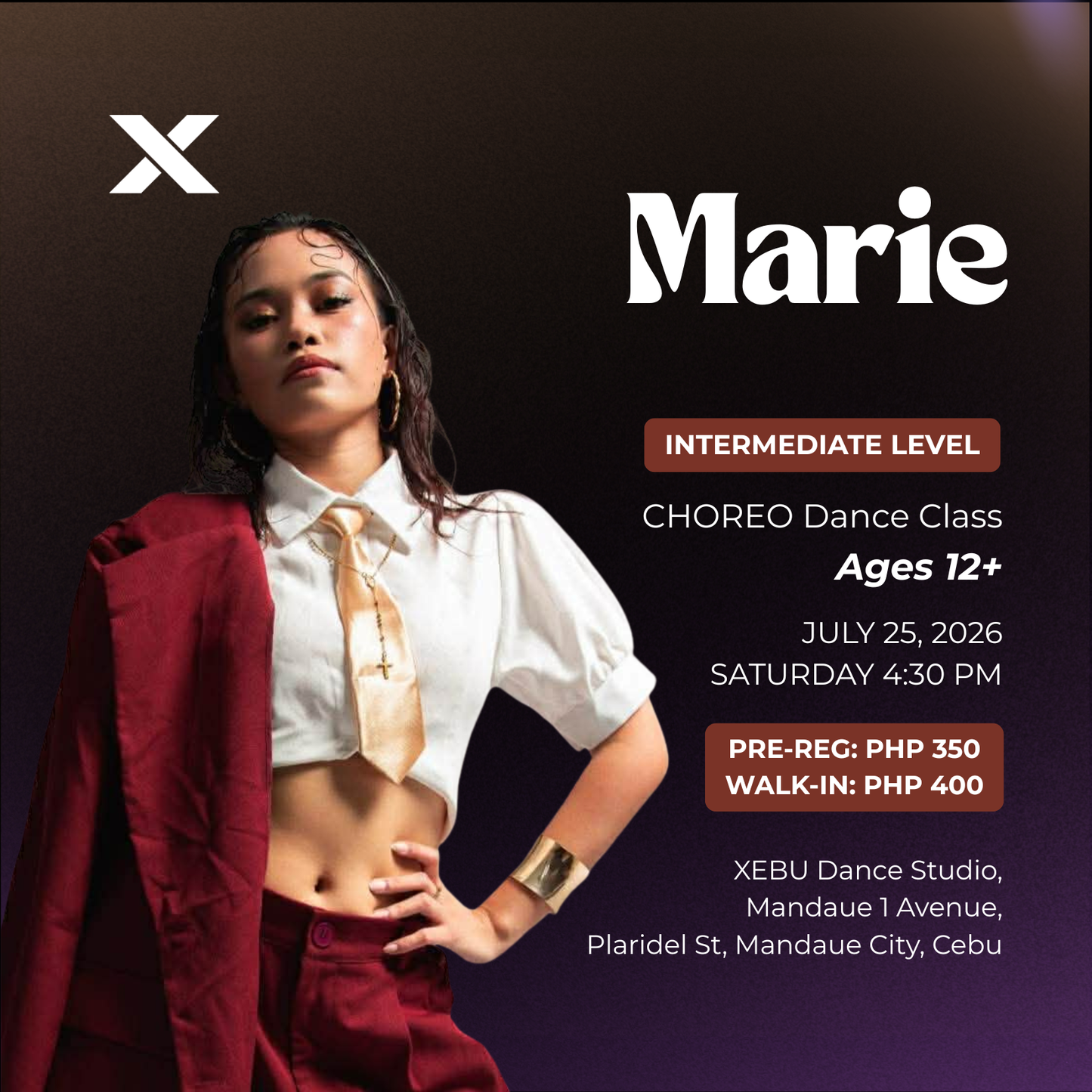 INTERMEDIATE | CHOREO Dance Class with Marie | Saturday 4:30 PM