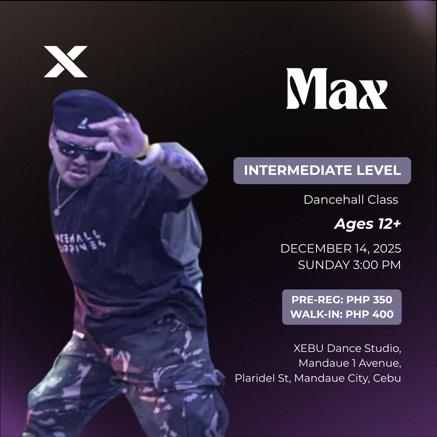 INTERMEDIATE | Dancehall Class with Max | Sunday 3:00 PM