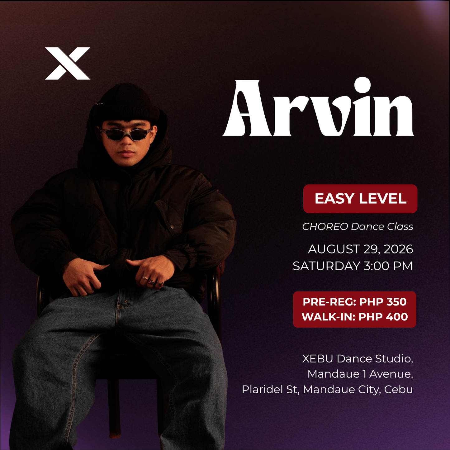EASY | CHOREO Dance Class with Arvin | Saturday 3:00 PM