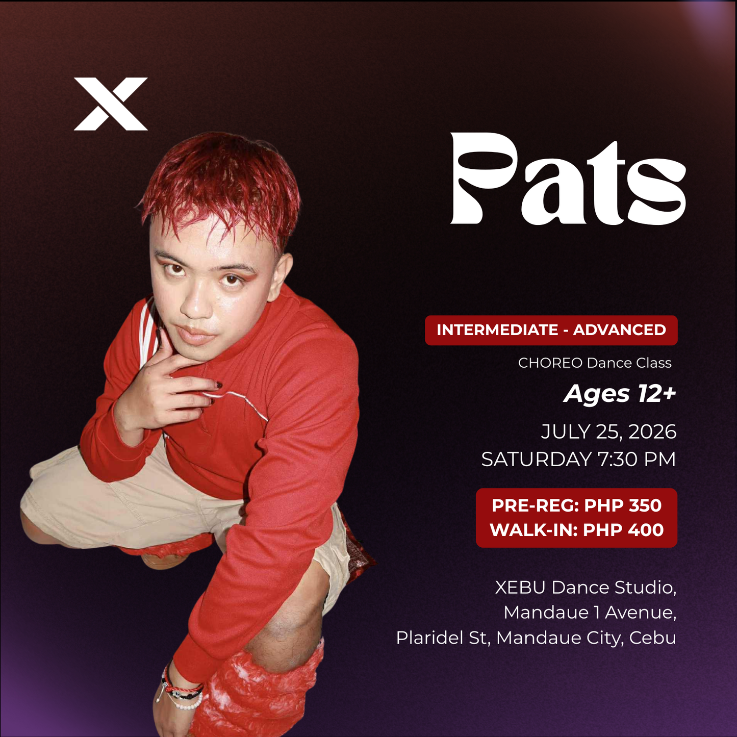 INTERMEDIATE - ADVANCED | CHOREO Dance Class with Pats | Saturday 7:30 PM