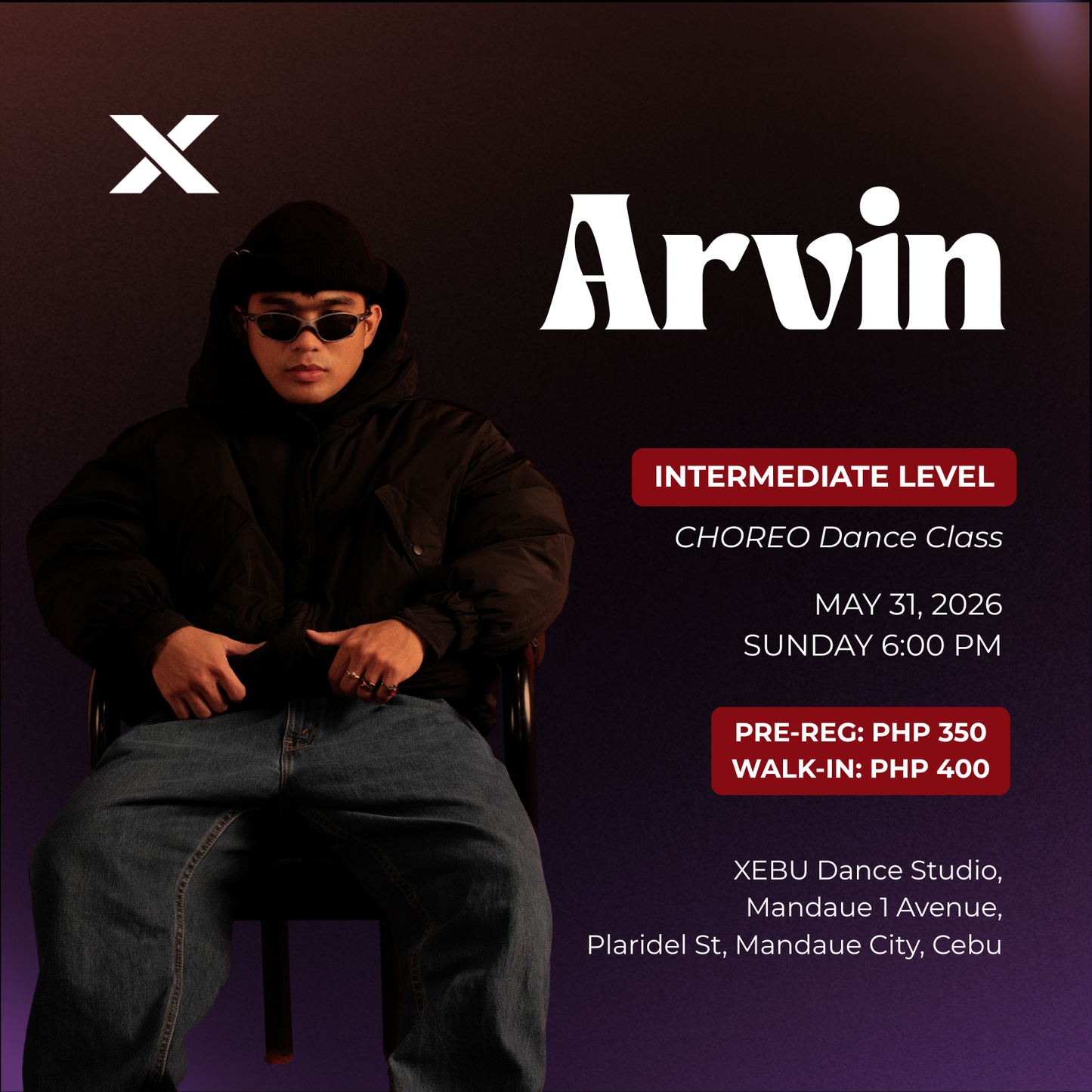 INTERMEDIATE | CHOREO Dance Class with Arvin | Sunday 6:00 PM