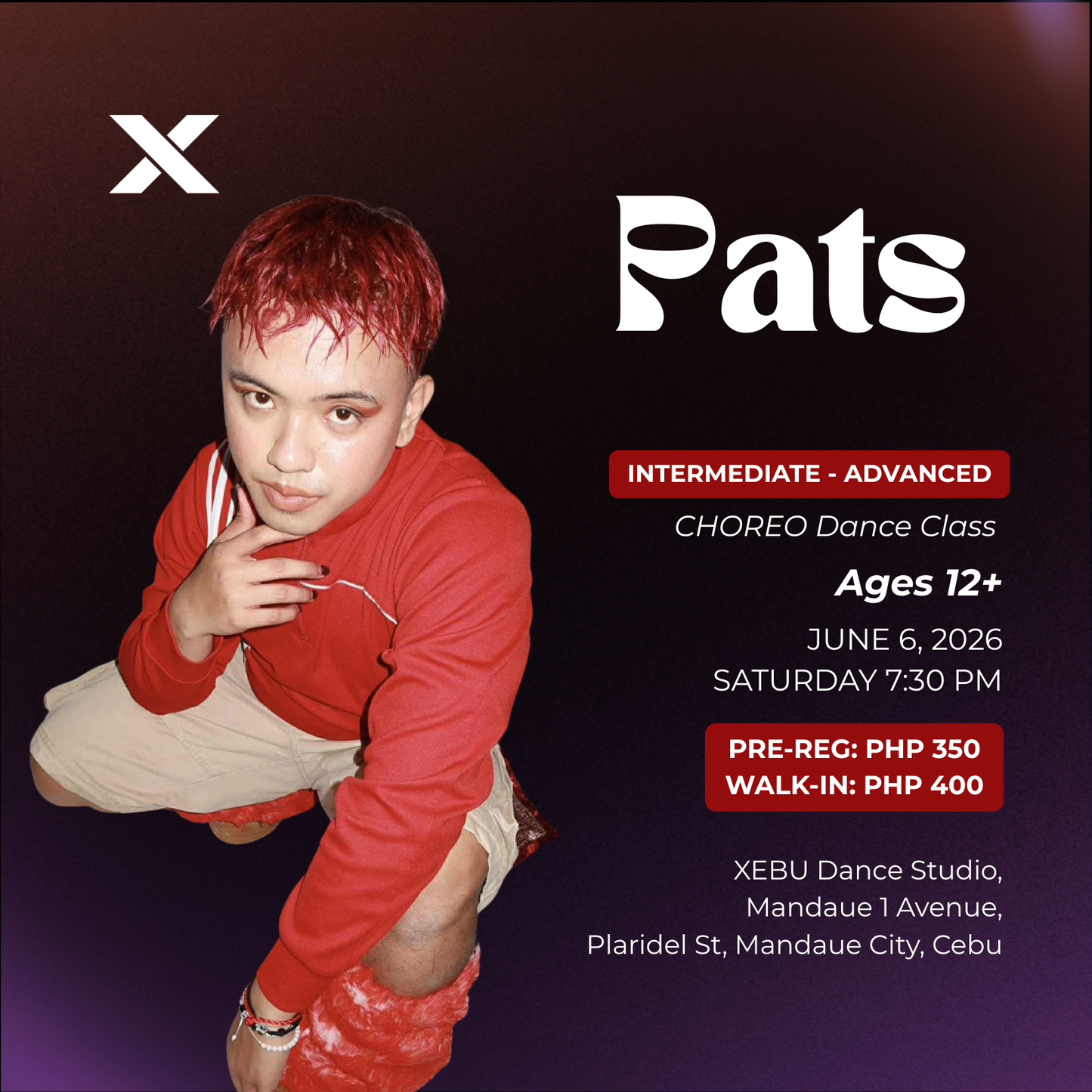 INTERMEDIATE - ADVANCED | CHOREO Dance Class with Pats | Saturday 7:30 PM