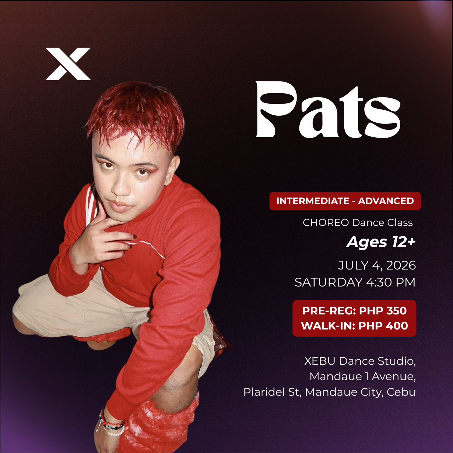 INTERMEDIATE - ADVANCED | CHOREO Dance Class with Pats | Saturday 4:30 PM