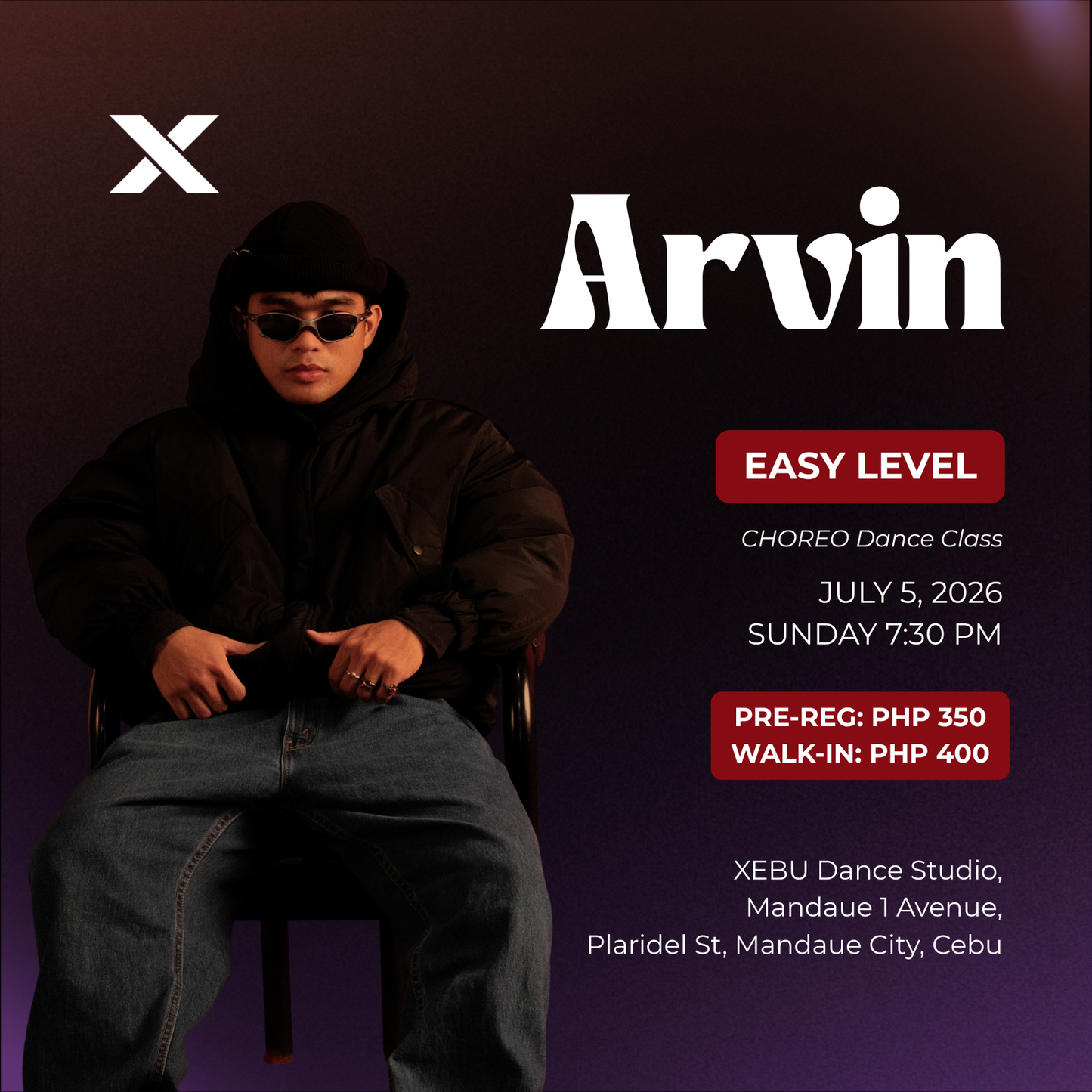 EASY | CHOREO Dance Class with Arvin | Sunday 1:30 PM