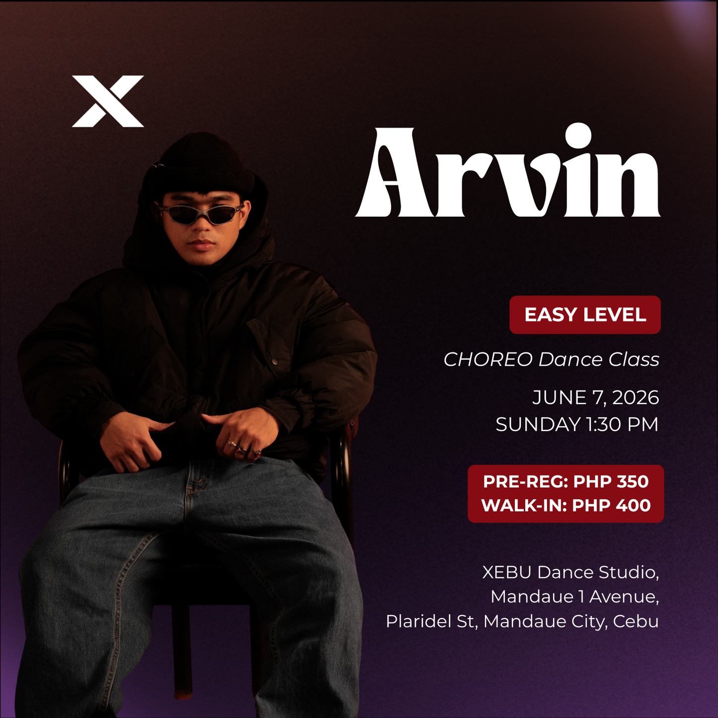 EASY | CHOREO Dance Class with Arvin | Sunday 1:30 PM