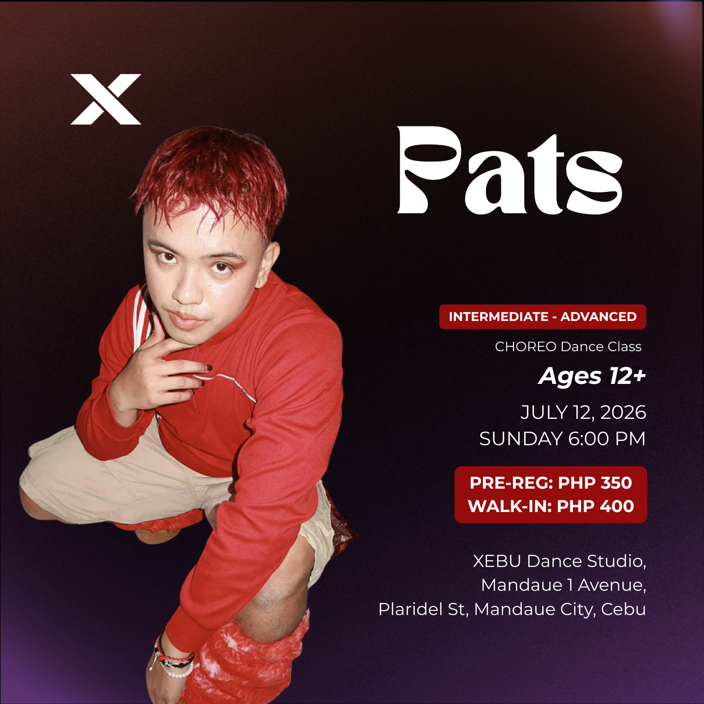 INTERMEDIATE - ADVANCED | CHOREO Dance Class with Pats | Sunday 6:00 PM
