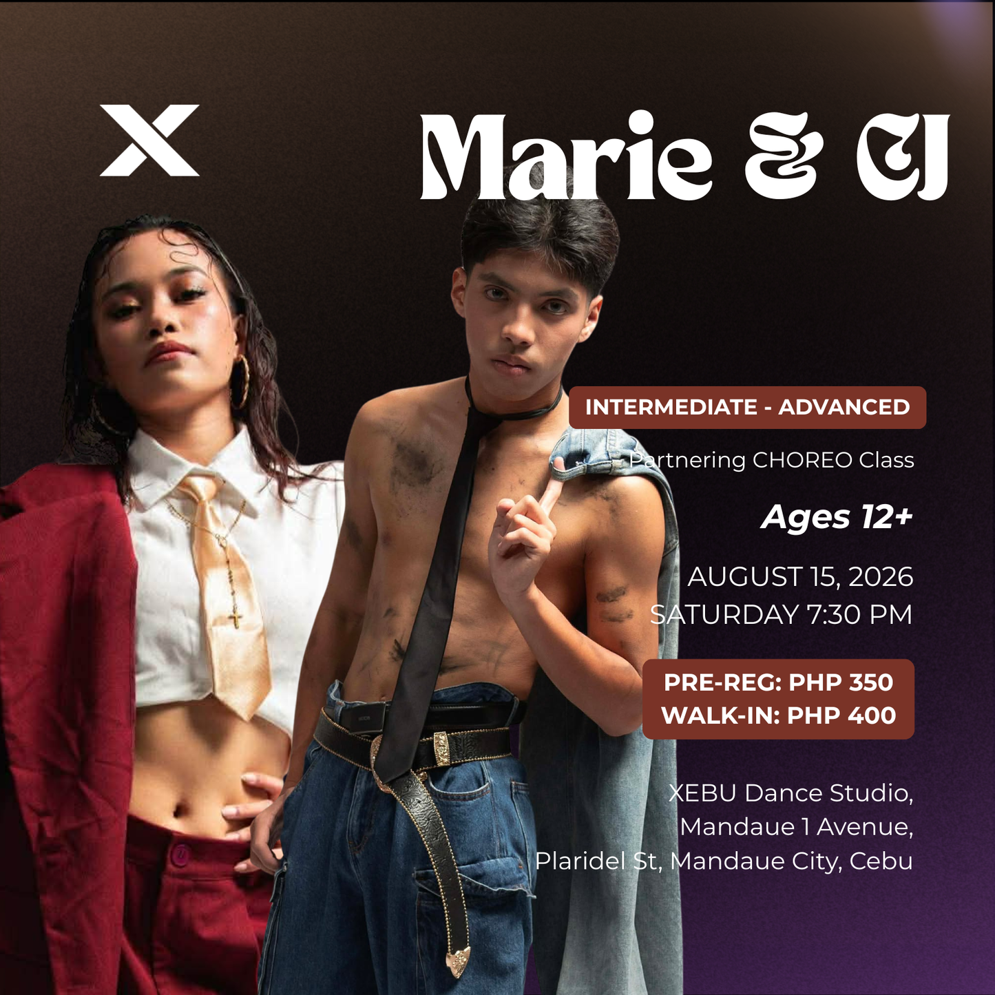 OPEN TO ALL LEVEL | PARTNERING CHOREO Class with Marie & CJ | Saturday 7:30 PM