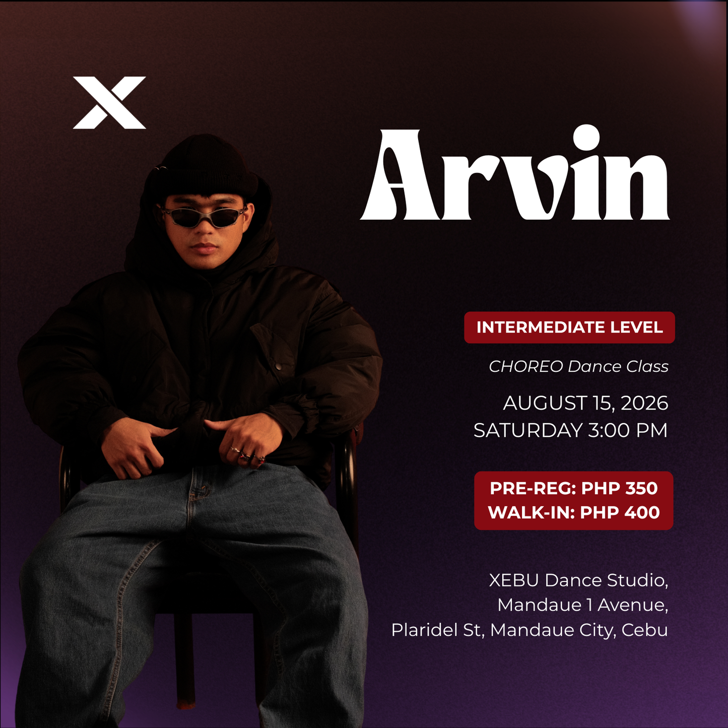 INTERMEDIATE | CHOREO Dance Class with Arvin | Saturday 3:00 PM