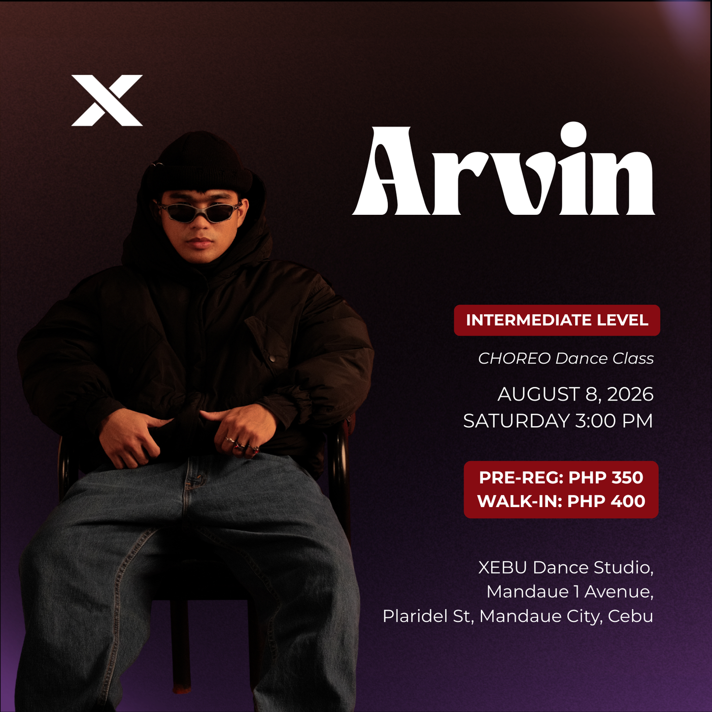 INTERMEDIATE | CHOREO Dance Class with Arvin | Saturday 3:00 PM