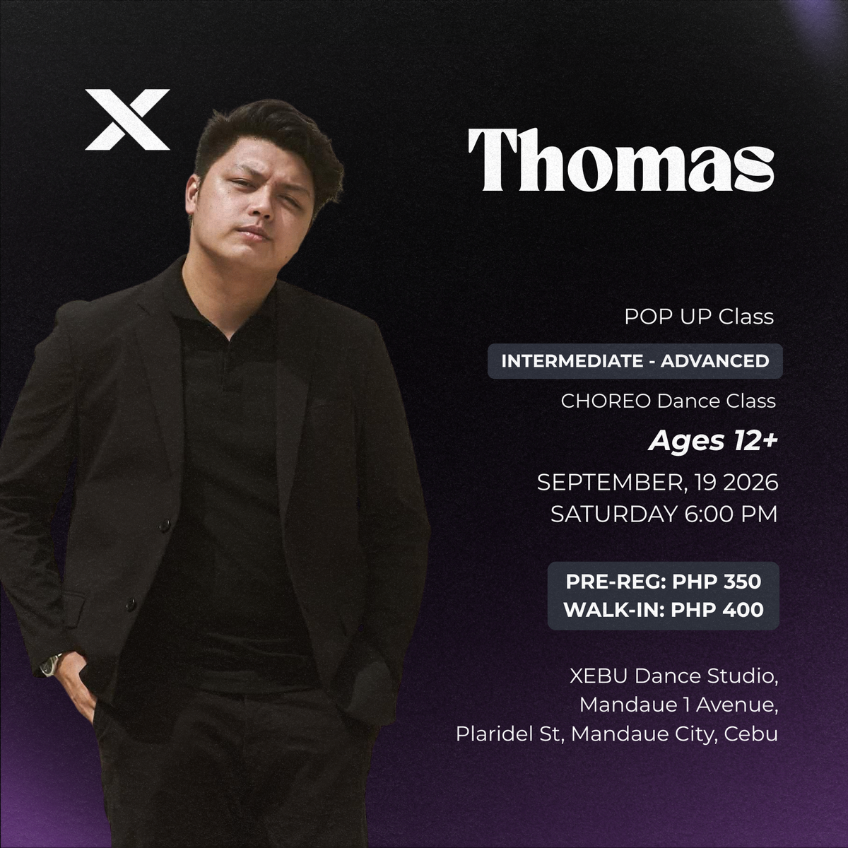 INTERMEDIATE - ADVANCED | CHOREO Dance Class with Thomas | Saturday 6:00 PM