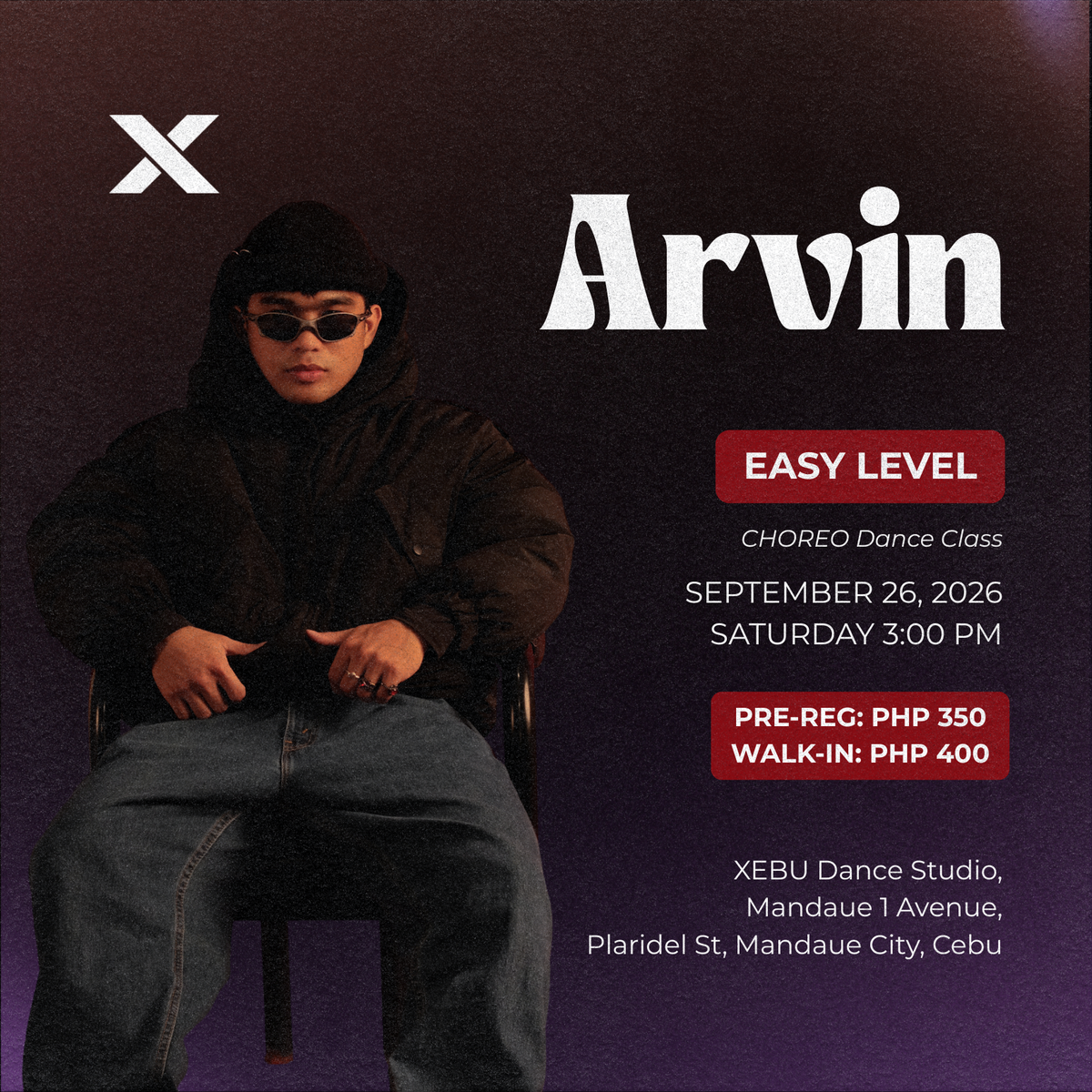 EASY | CHOREO Dance Class with Arvin | Saturday 3:00 PM
