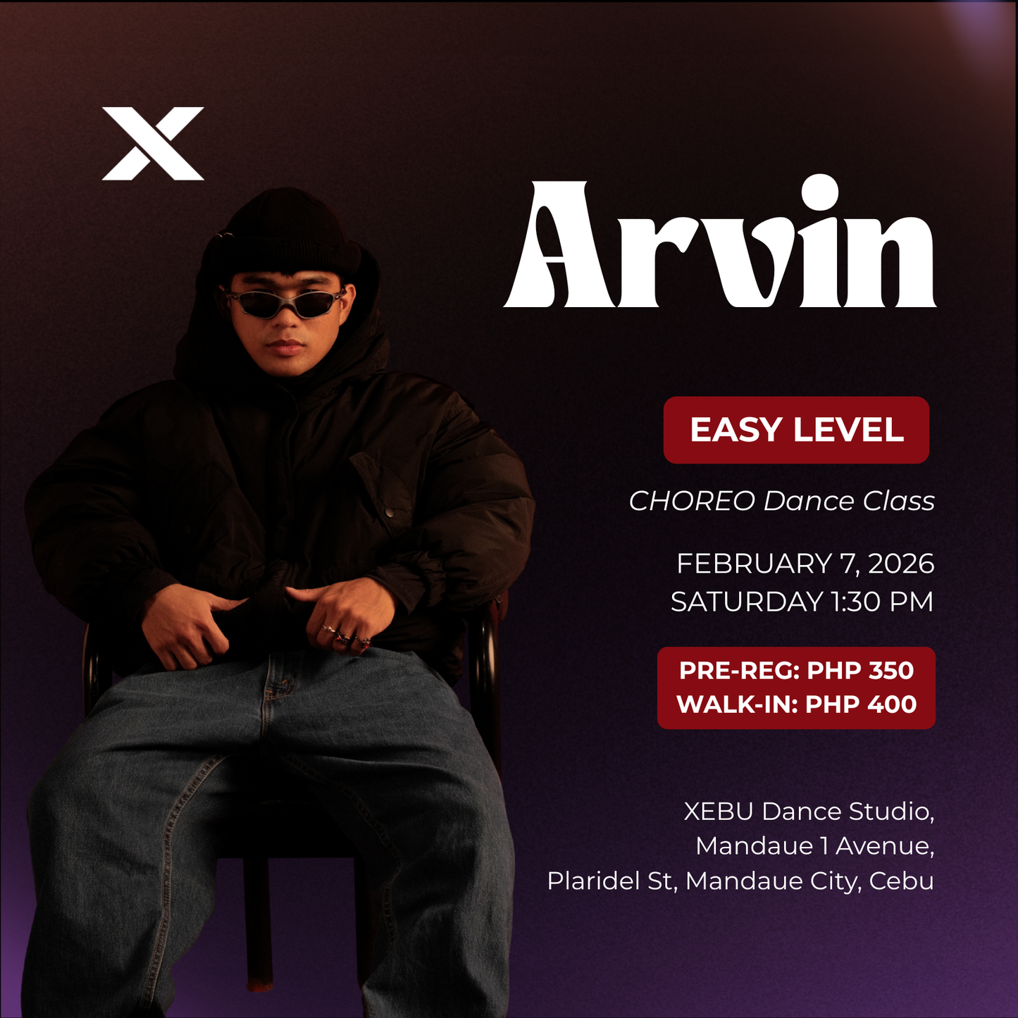 EASY | CHOREO Dance Class with Arvin | Saturday 1:30 PM