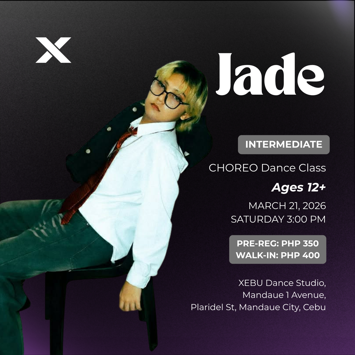 INTERMEDIATE | CHOREO Dance Class with Jade | Saturday 3:00 PM – XEBU ...