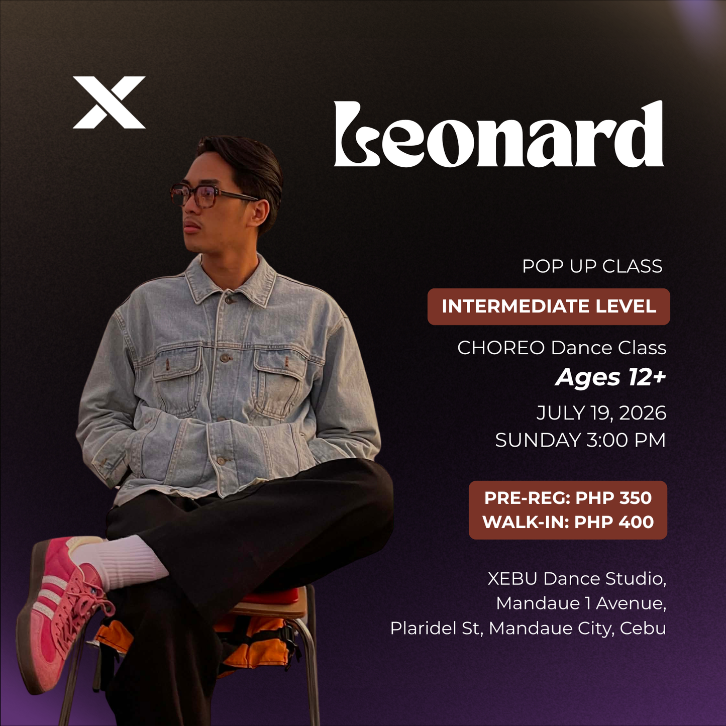INTERMEDIATE | CHOREO Dance Class with Leonard | Sunday 3:00 PM