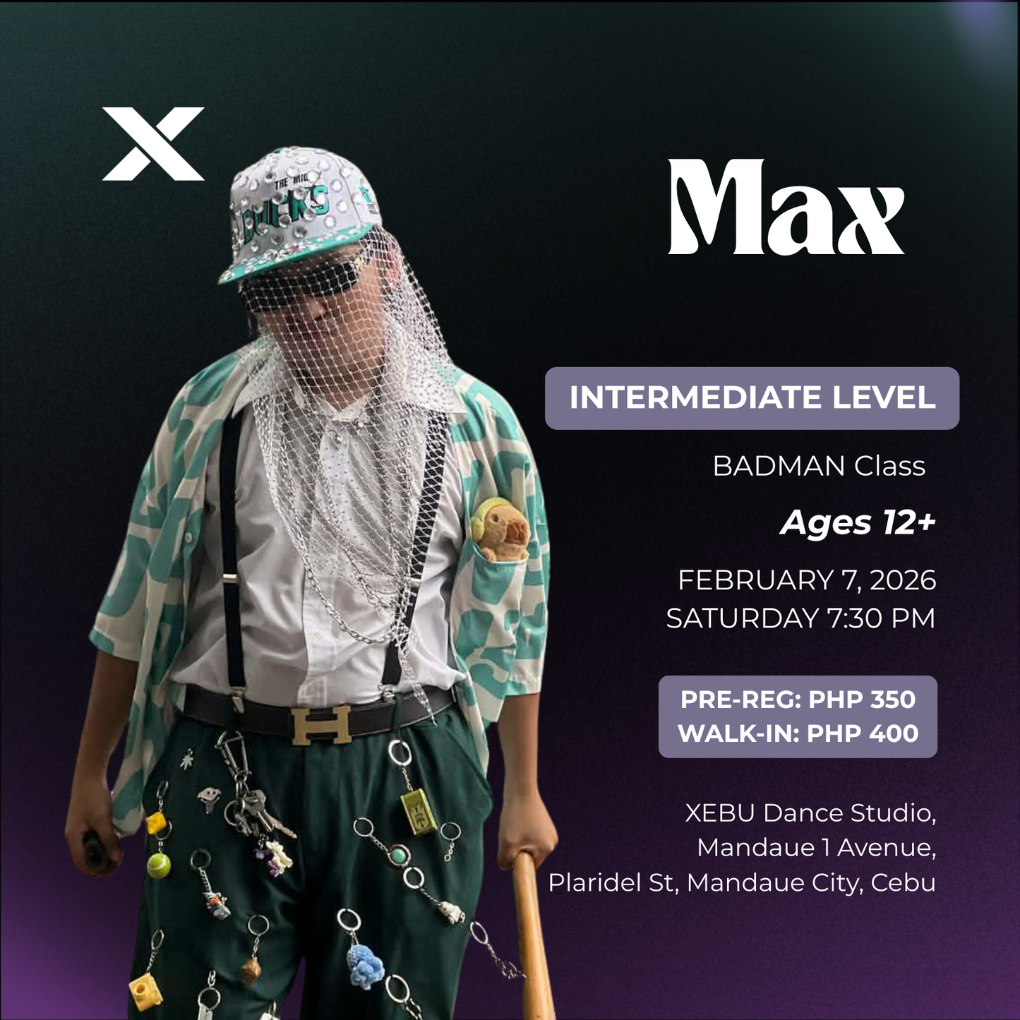 INTERMEDIATE | BADMAN Class with Max | Saturday 7:30 PM